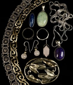 Antique Vintage Sterling Silver Jewelry Lot