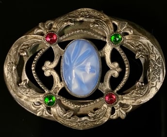 Silver & Simulated Star Sapphire Trinket Dish Top