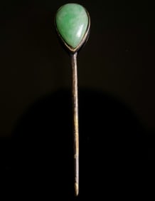 Sterling Turquoise Hat  Pin Antique Vintage