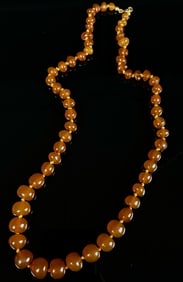 Amber Bead Graduated Necklace