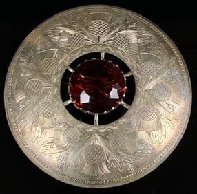 Large Scottish Pin W/ Brown Stone Scottish