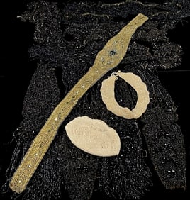 Belt, Necklace & Salvaged Beads Lot 1920's flapper