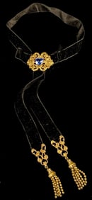 Victorian Velvet Choker Antique Vintage Necklace