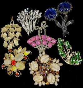 Trifari Etc. Carved Fruit Brooches