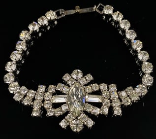 Jav Flex Sterling Rhinestone Bracelet