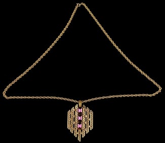 12K  Art Deco Gold Filled Van Dell Necklace