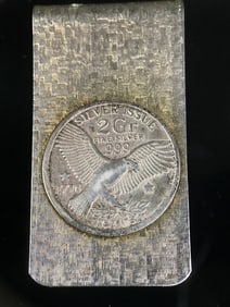 Silver Issue Coin Money Clip .999 Fine.