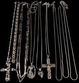 Sterling Chains & Pendants lot of 9