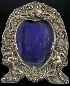 Antique Sterling Silver Cherub Picture Frame