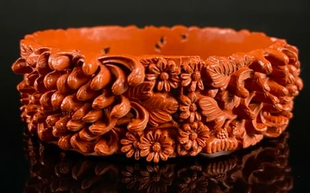 Vintage Orange Celuloid Bangle