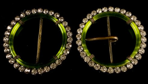 Rhinestone & Glass Czechoslovakia Belt Clasp