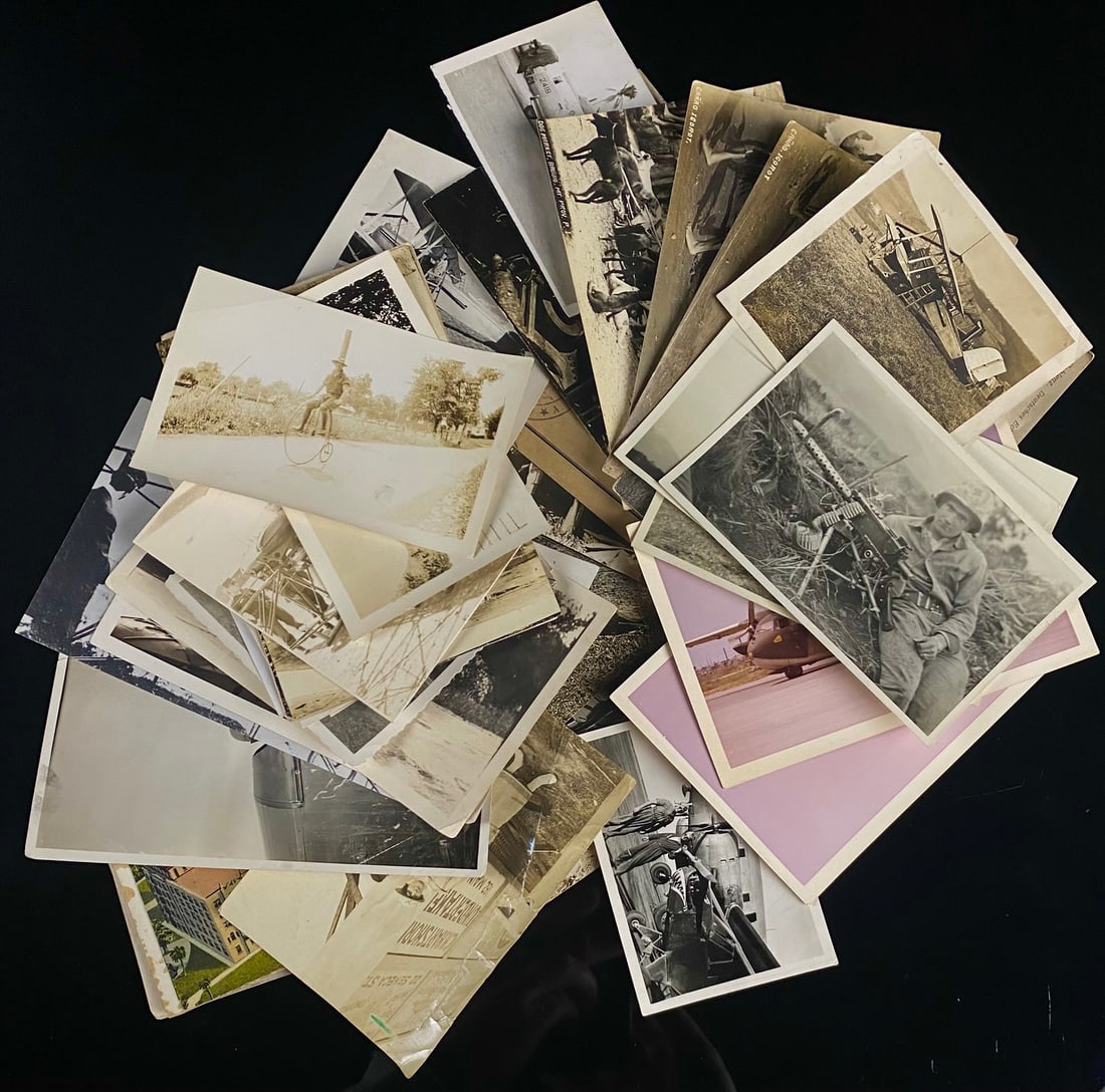 A Collection of Vintage Photographs and Postcards, Military, Aviation, and Civilian Scenes, Early to (1 of 8)