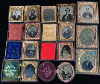 A Collection of Cased Mid-19th Century Daguerreotypes, Ambrotypes, and Tintypes