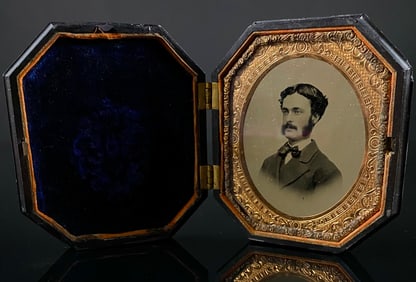 Mid-19th Century Ambrotype in Gutta-Percha Union Case, Portrait of a Gentleman