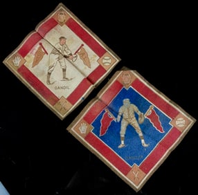 A Pair of 1914 B18 Tobacco Baseball Felts, featuring Gandil and O. Miller
