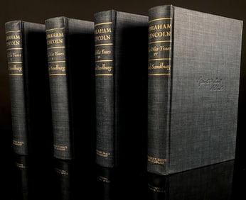 Abraham Lincoln The War Years by Carl Sandburg, Four-Volume Set, 1939