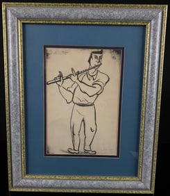 Lillian Levit (1905-1965), 'The Pied Piper', Original Lithograph, Circa 1950