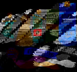 A Collection of Early 20th Century American Fraternal, Labor Union, and Commemorative Ribbons and