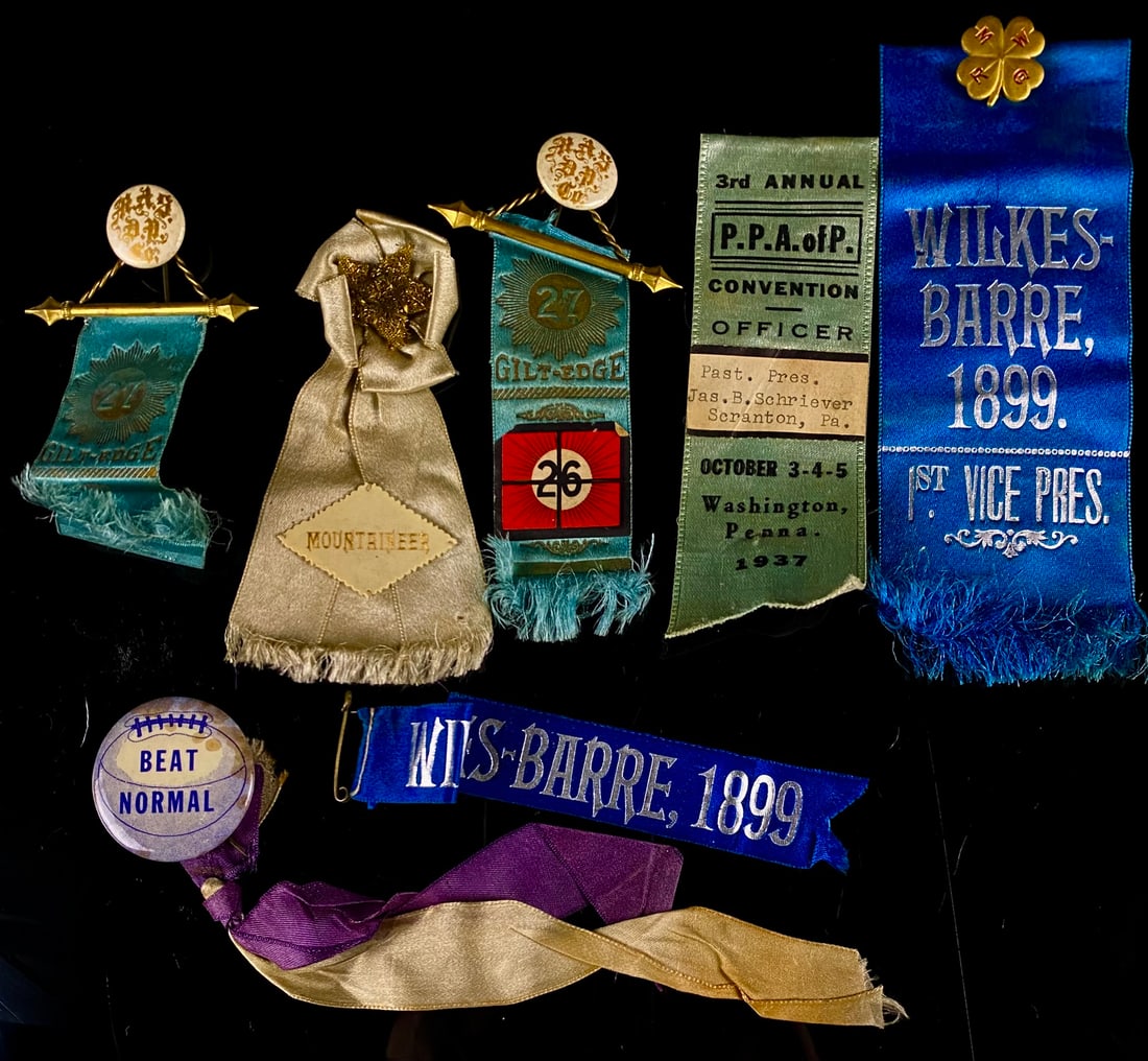 A Collection of Early 20th Century American Fraternal, Labor Union, and Commemorative Ribbons and (1 of 6)