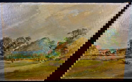 Late 19th/Early 20th Century British School Pastoral Landscape, Inscribed 'Fouremere, Nr. Kempsford.