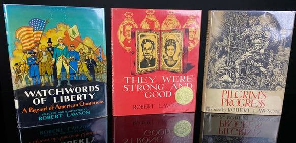 Three Mid-20th Century Illustrated Books by Robert Lawson, including 'They Were Strong and Good'