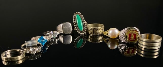 A Collection of Ten Assorted Sterling Rings