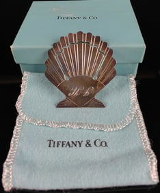 Tiffany & Co. Sterling Silver Scallop Shell Bookmark with Monogram H.B.