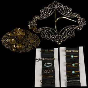 A Collection of Antique and Vintage Jewelry and Accessories, including a Georgian-Style Paste