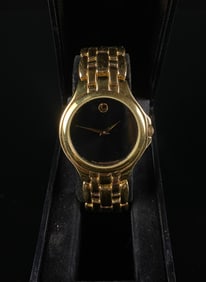 Ladies Movado Gold-Tone and Stainless Steel Museum Dial Quartz Wristwatch, Model 88.E4.9872