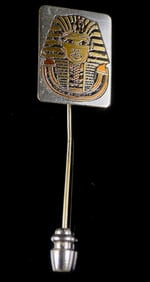 Reed & Barton Damascene Egyptian Revival King Tut Pharaoh Stick Pin