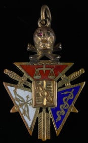 Antique IOOF Odd Fellows Enamel Watch Fob