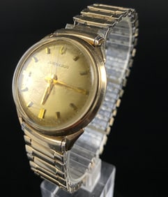 Vintage Bulova Accutron Tuning Fork 214 10K Gold Filled Wristwatch, M7 (1967) Champagne Dial