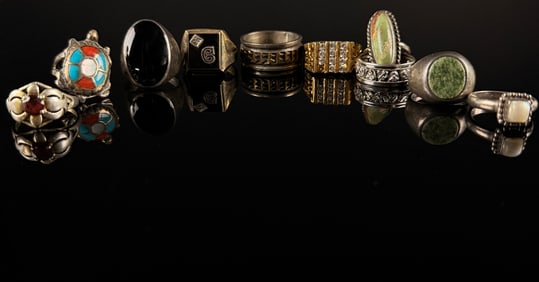 A Group of Assorted Vintage and Modern Rings, Sterling Silver