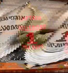 Cairns & Brother Tin Senators Aluminum Fire Helmet, Captain Wellsboro 1 Fire Dept.