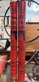 A Pair of Vintage Canadian Dry Powder Fire Extinguishers by Bickle-Seagrave and King Seagrave