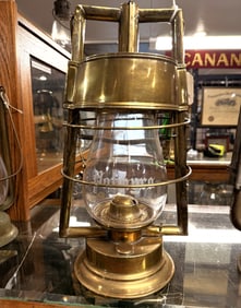 Brass Boston Woven Fire Department Lantern with 'Palmyra' Globe