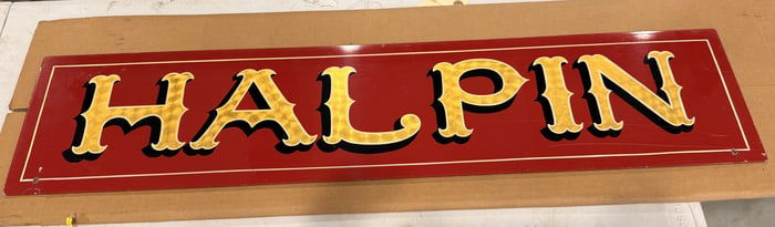 A Halpin Fire Seagrave Dealer Sign Elmira NY Double sided
