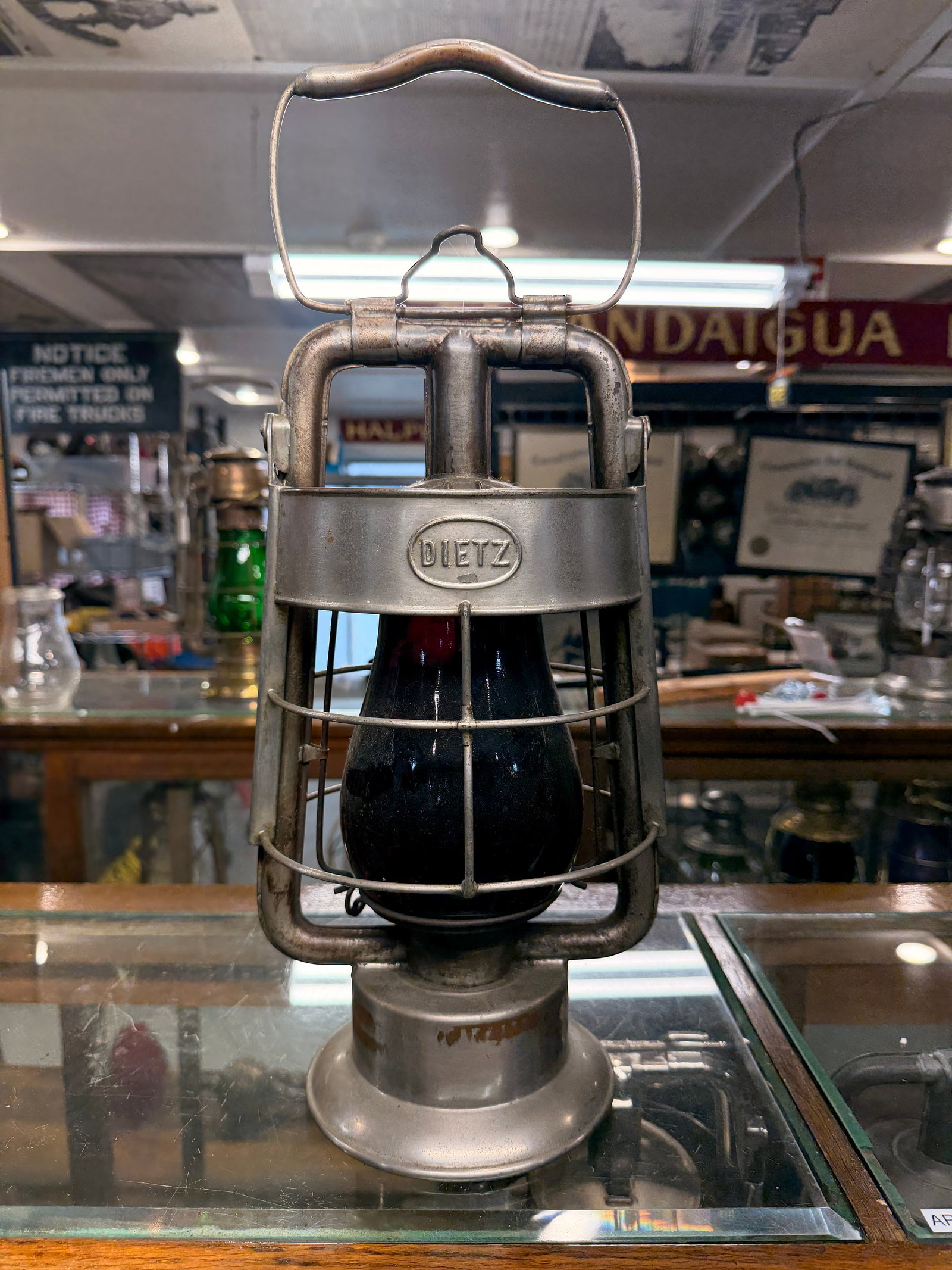 A Vintage Dietz King Fire Department Lantern, Customized by Peter Pirsch & Co. (1 of 8)