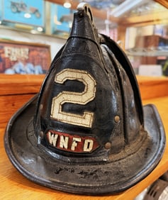 Cairns & Brothers Leather Fireman's Helmet with '2' and 'WNFD' Badge (West Nyack NY)