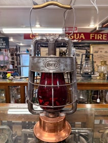 Dietz King Fire Department Red Globe Lantern
