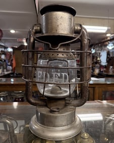 Vintage RAYO 99 Fire Department Cold Blast Lantern Etched Globe