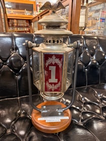 Antique American Fire Parade Lantern for 'Fearless 1 Hook and Ladder, Dansville, NY' with Eagle