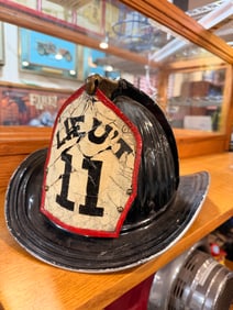 Rochester NY FD Vintage Cairns Leather Fire Helmet, Lieutenant 11