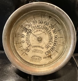 An American LaFrance Fire Engine Company Bourdon Compound Gauge, dated 1903