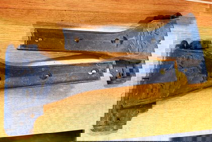 Rochester Fire Dept. A Pair of Antique Cast Iron Industrial Strap Hinges