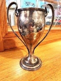 Bath NY Silver-Plated Two-Handled Presentation Trophy Cup, dated 1917-1919