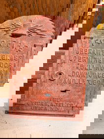 Antique Cast Iron Fire Alarm Box Panel by The Utica F.A.Tel. Co.