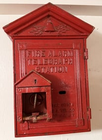 Antique Sector Rare Fire Alarm Telegraph Station Box, Utica