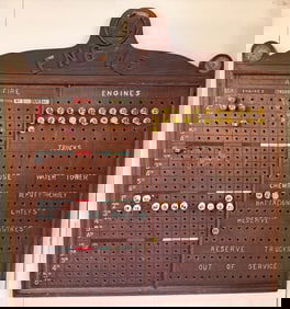 Baltimore Wall-Mounted Fire Department Status and Dispatch Board, Engine 24