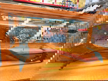 A Folk Art Painted Wooden Odd Fellows or Fireman's Parade Axe